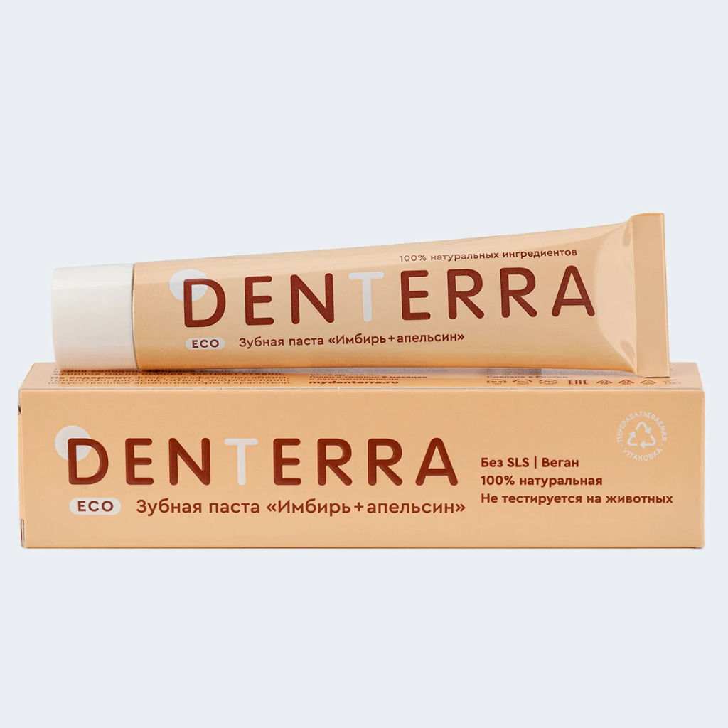 Зубная паста Denterra, серия Eco, Имбирь+апельсин