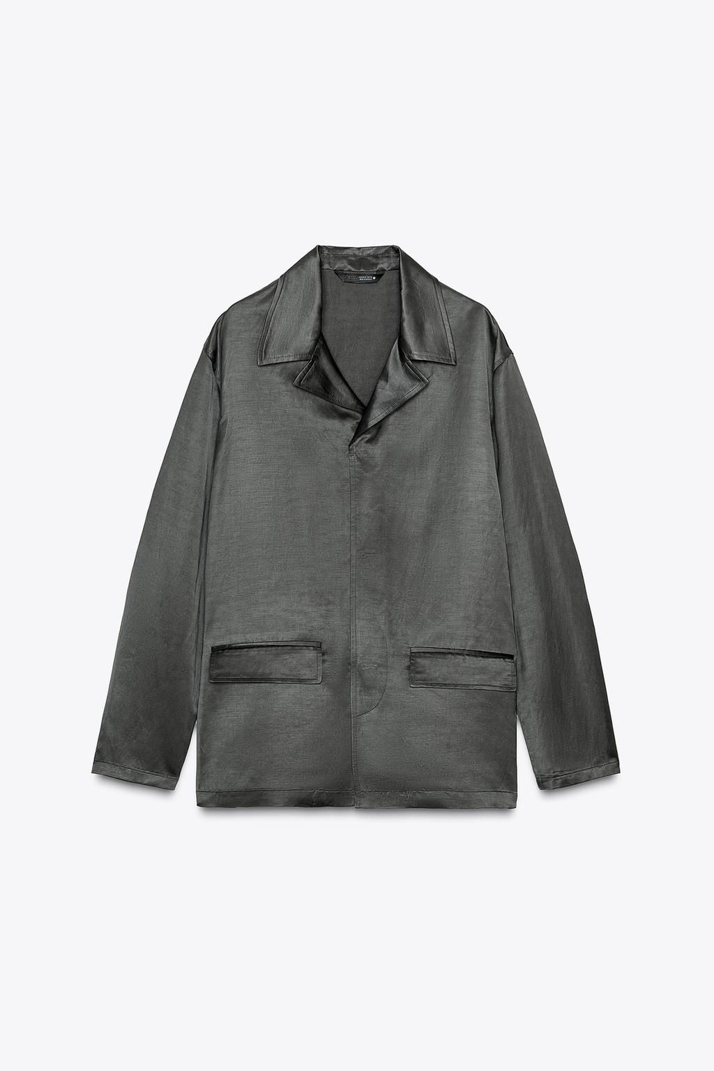ZW COLLECTION SATIN LINEN BLEND BLAZER - Zara фото 2