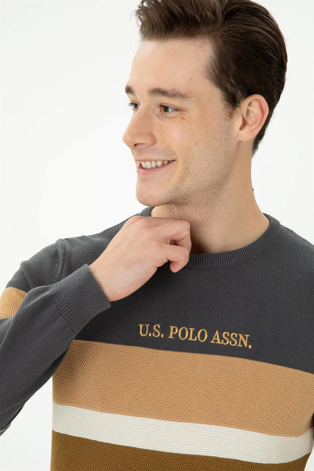 Мужской свитер антрацитового цвета - U.s. polo assn фото 2