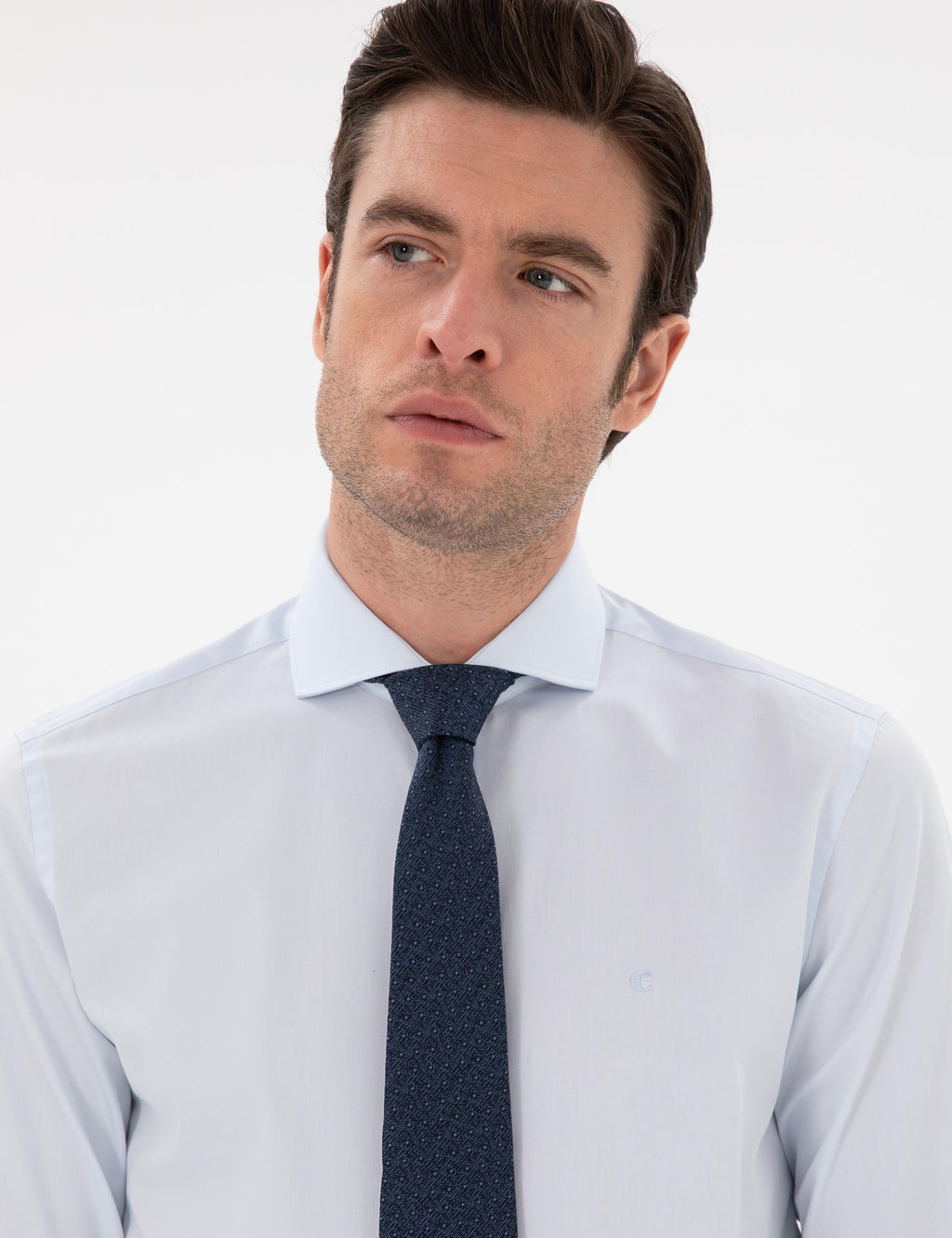 A__k Mavi Slim Fit _talyan Yaka Klasik G_mlek - Cacharel фото 2