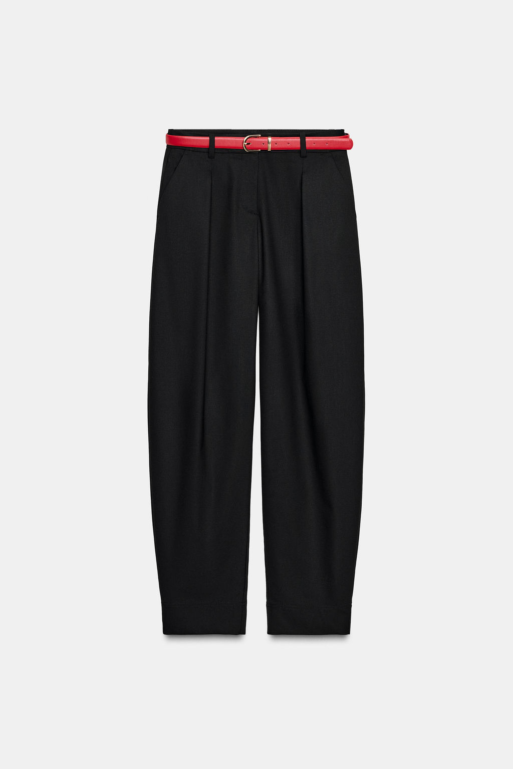 STRAIGHT-LEG TROUSERS WITH BELT - Zara фото 4
