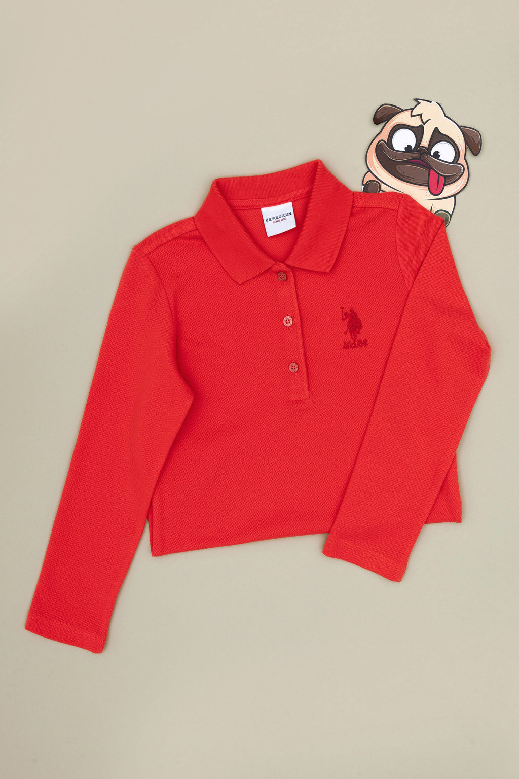 K_z _ocuk K_rm_z_ Polo Yaka Basic Sweatshirt Sepette S_rpriz _ndirim - U.s. polo assn фото 9
