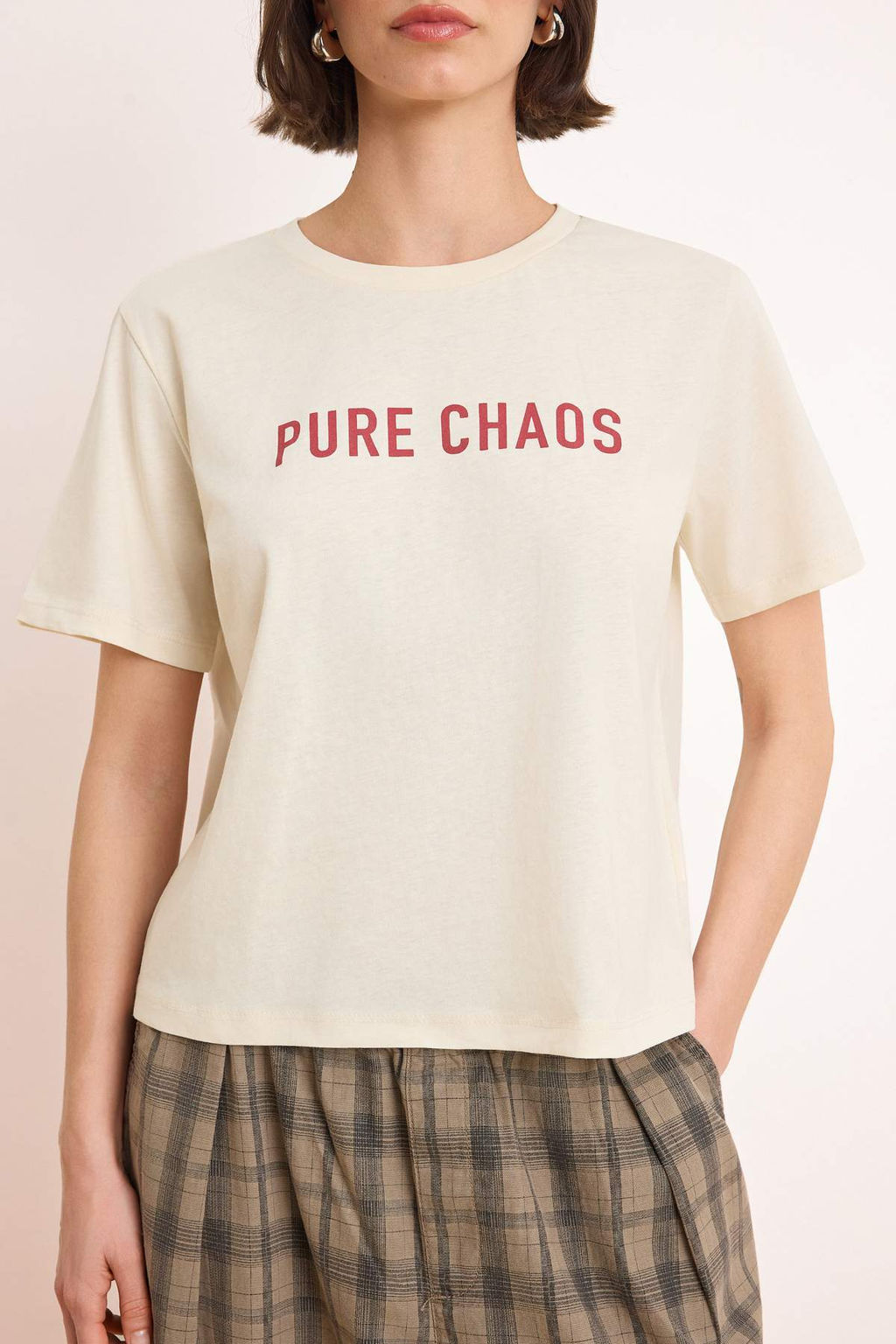 Tas Slogan Regular/Normal Kal?p K?sa Kollu %100 Pamuk Orme T-Shirt TWOSS26TS00083 - Trendyolmilla фото 3