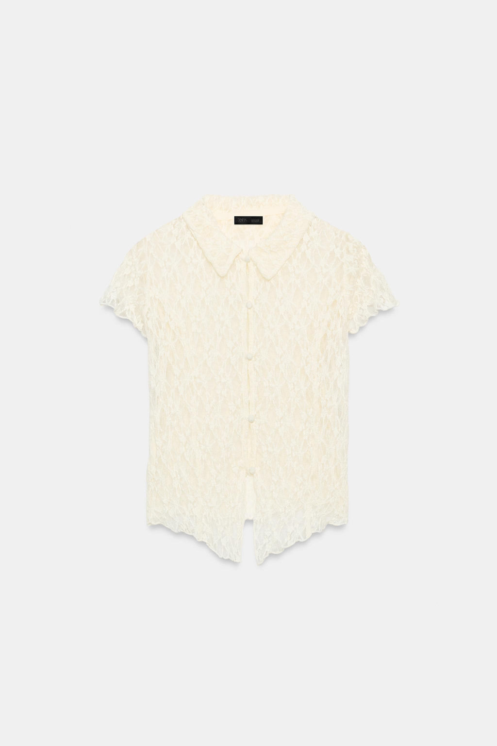 TOP CHAQUETA ENCAJE BOTONES / Crudo - Zara фото 4