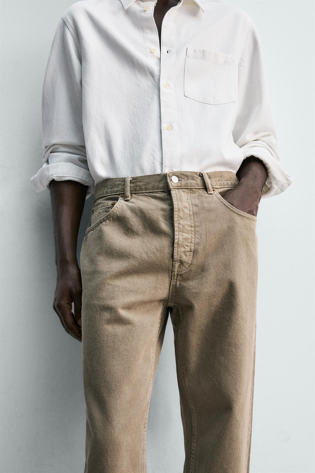 JEANS STRAIGHT FIT / Marr?n / Topo - Zara фото 5