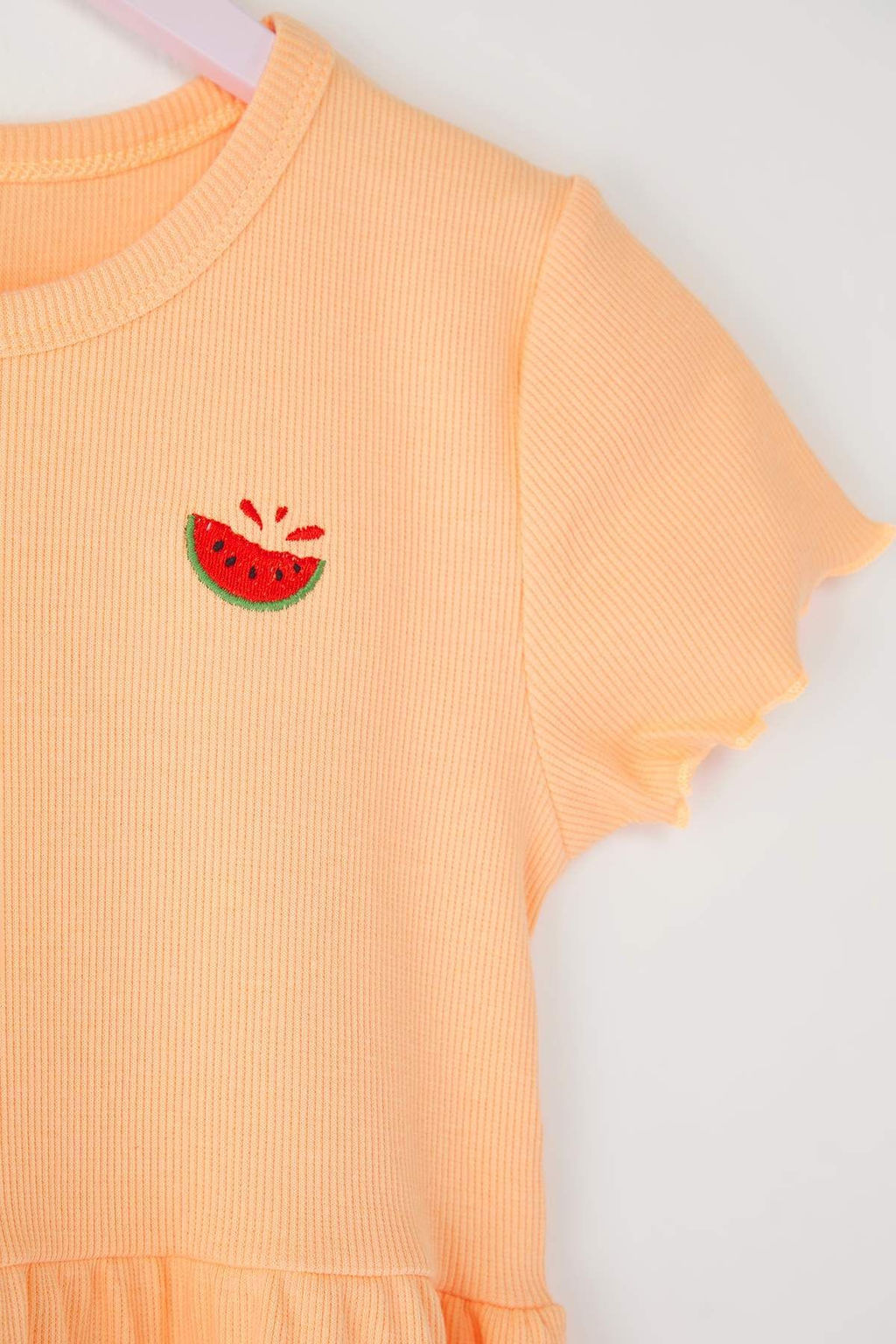 Ac?k Pembe K?z Cocuk Pamuklu Esnek Mini Nak?sl? Orme Elbise TKDSS25EL00008 - Trendyolmilla фото 5