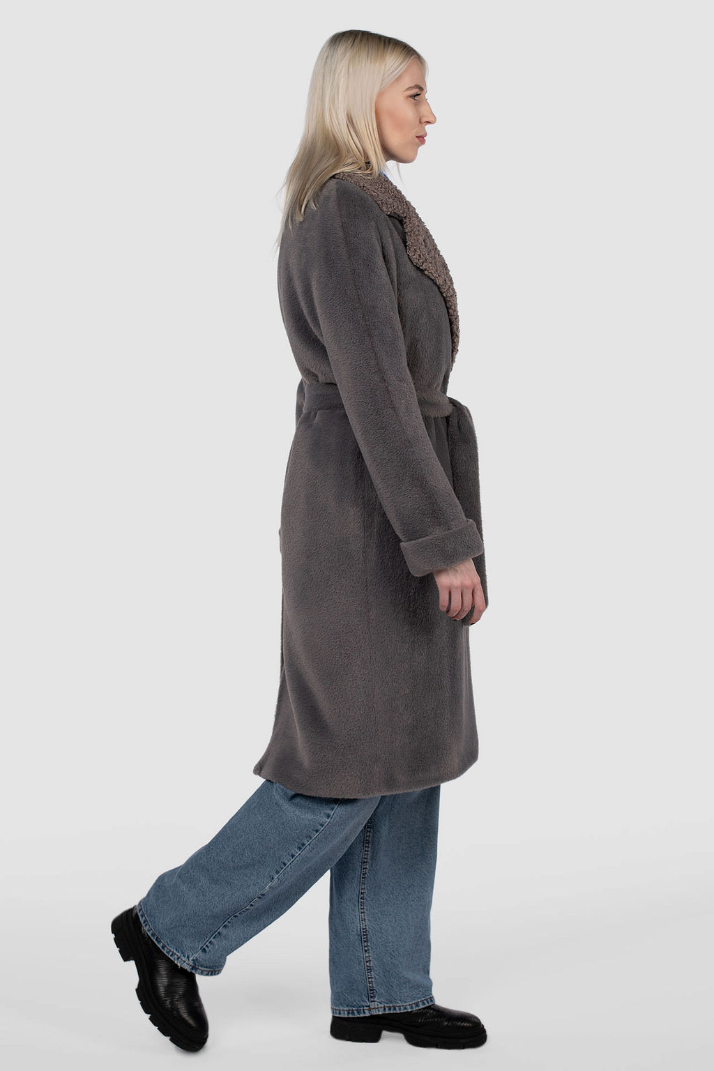 02-3192 Пальто женское утепленное (пояс) - El podio фото 3