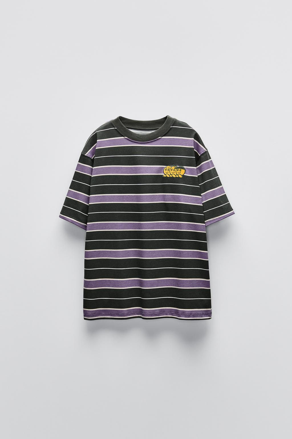 STRIPED EMBROIDERED T-SHIRT - Zara фото 3