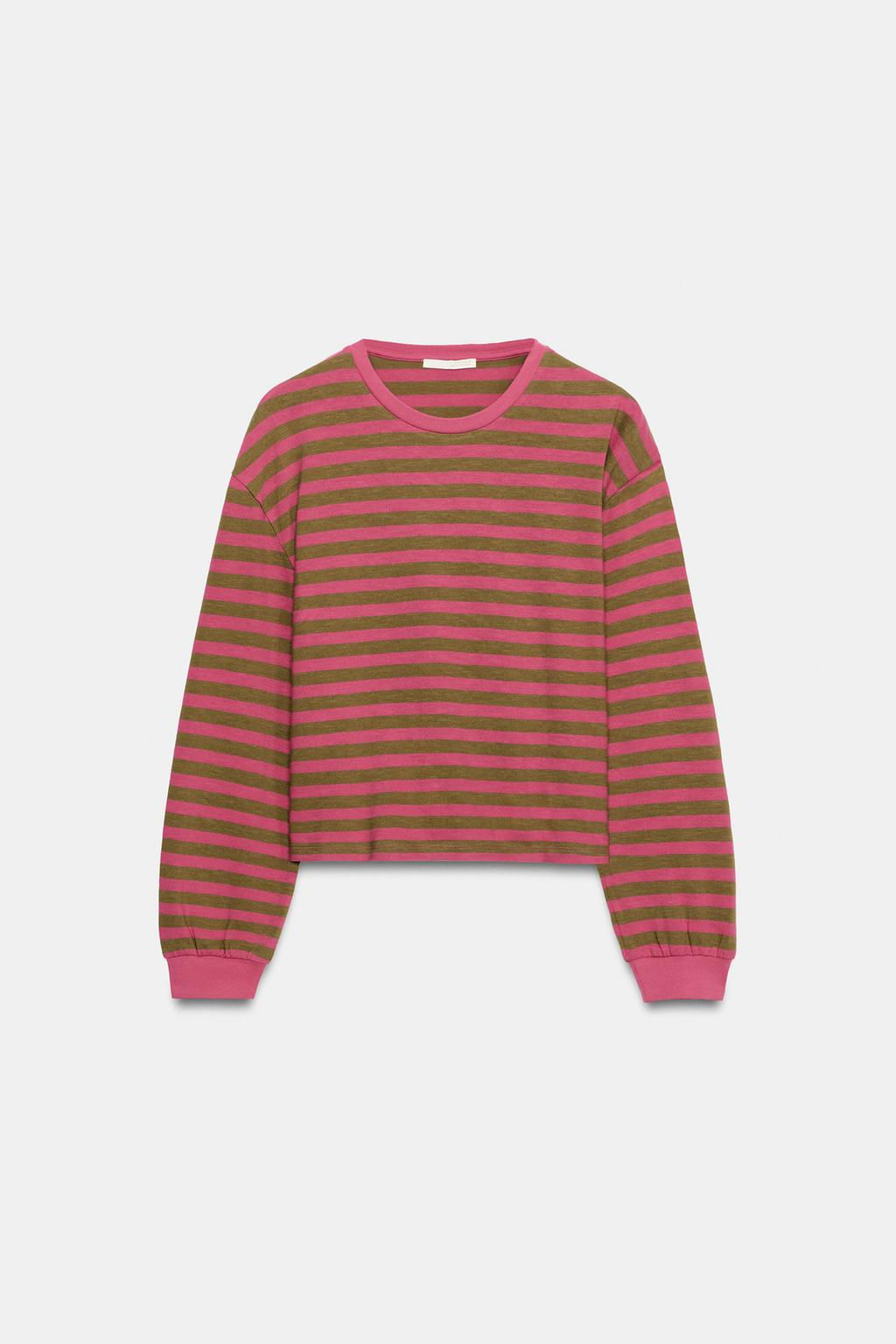 LONG SLEEVE STRIPED T-SHIRT - Zara фото 12