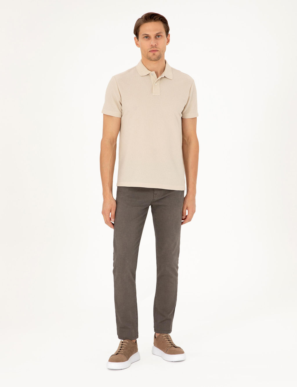 Bej Slim Fit Ti__rt - Pierre cardin фото 4