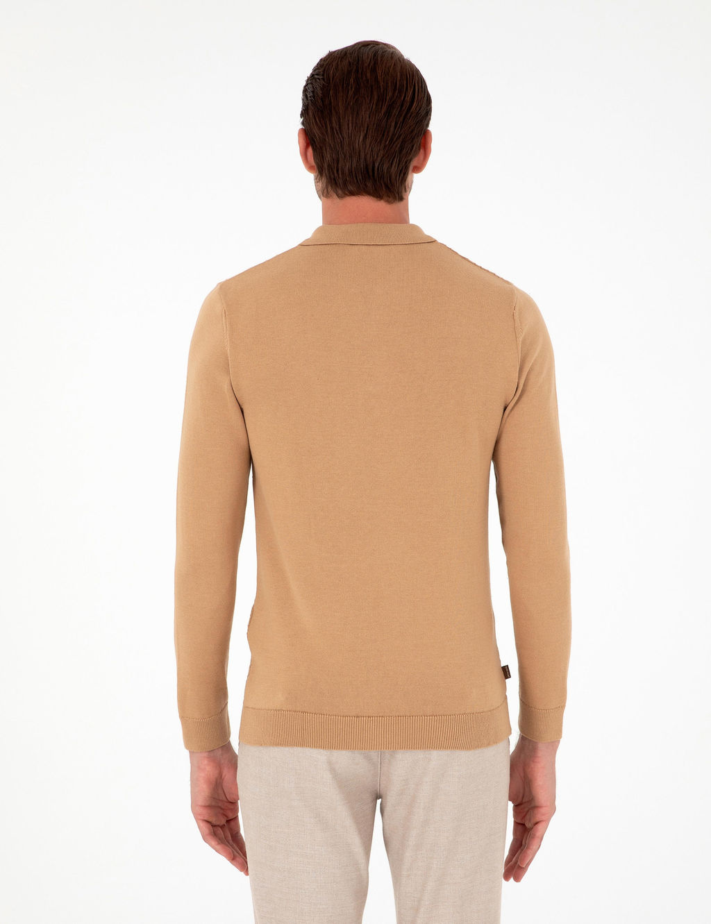 Koyu Camel Slim Fit D__meli Polo Yaka Triko Kazak - Pierre cardin фото 5