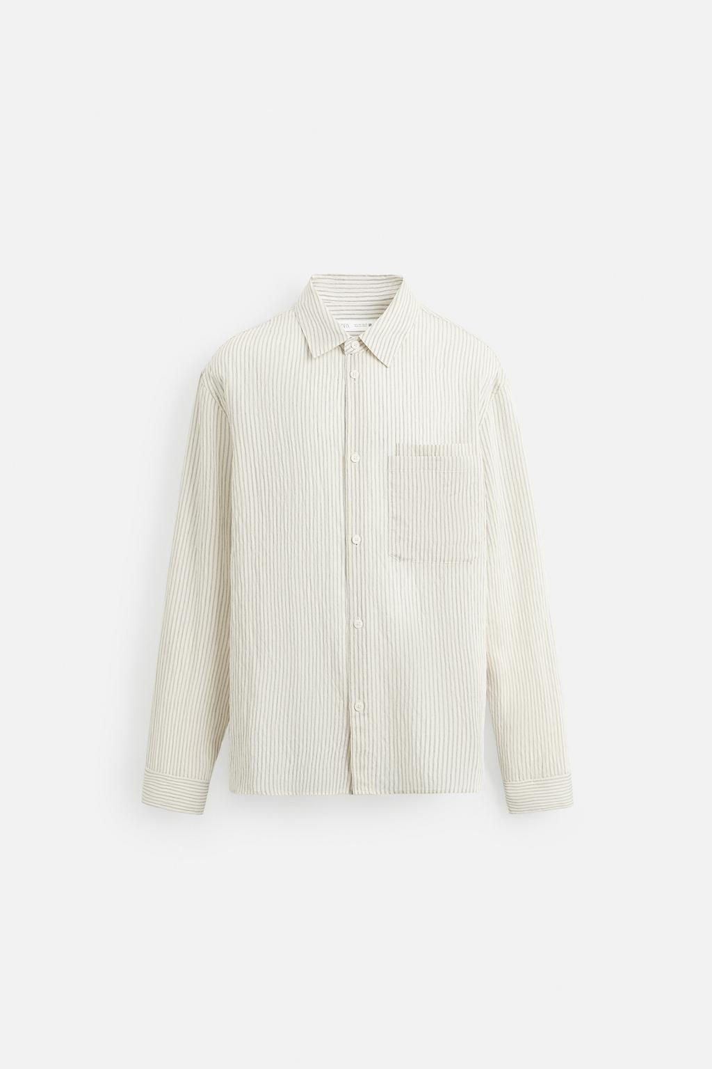 STRIPED CREASED-EFFECT SHIRT - Zara фото 7