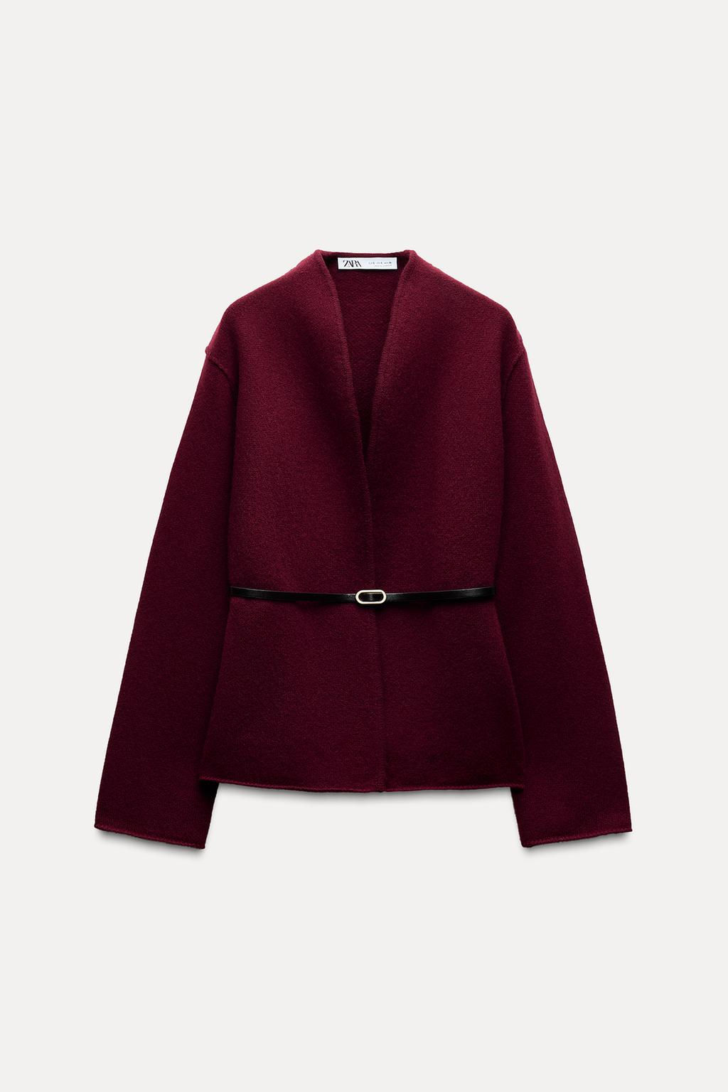 100% WOOL BELTED JACKET - Zara фото 3