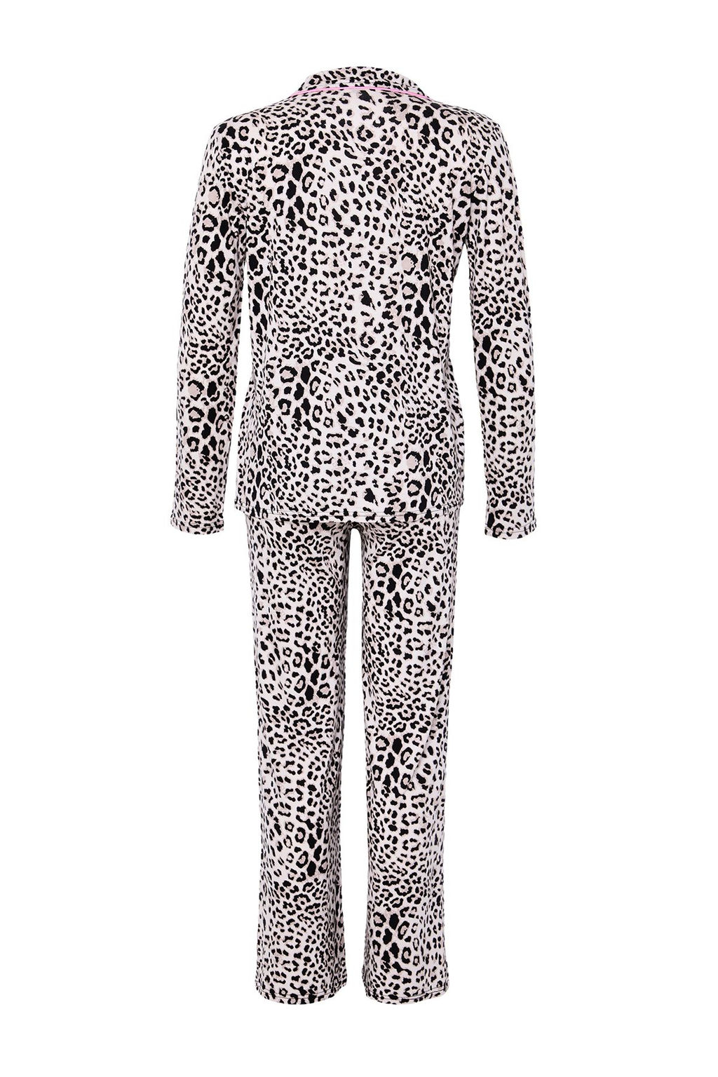 Cok Renkli Leopar Desenli Kurdele/Fiyonklu Biyeli Orme Pijama Tak?m? THMAW25PT00107