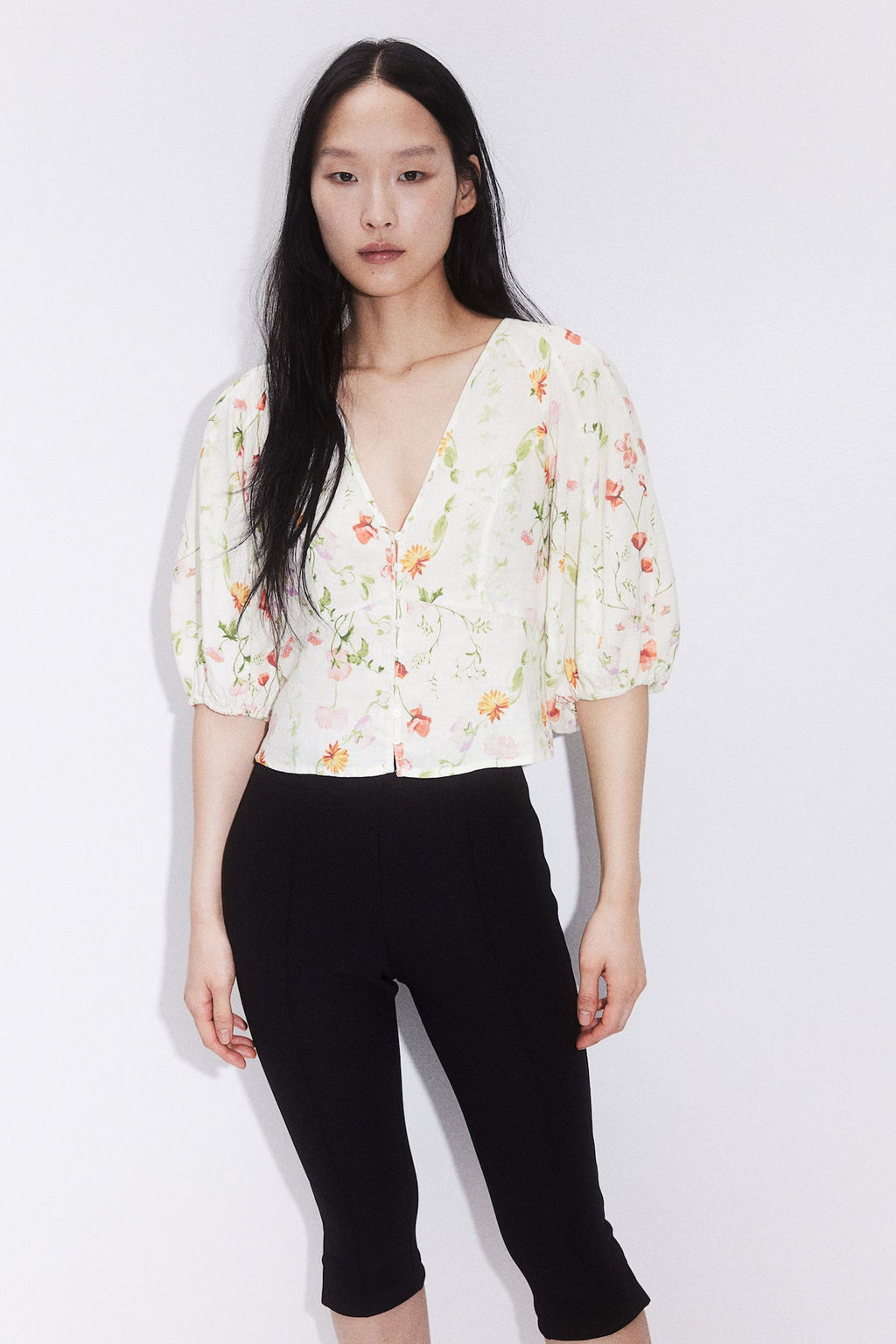 Blusa en mezcla de lino
