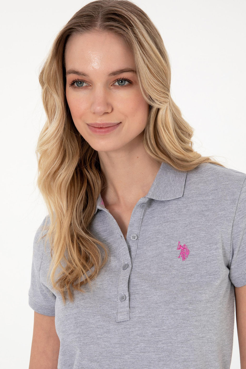 Kad_n Gri Melanj Basic Ti__rt Sepette S_rpriz _ndirim - U.s. polo assn фото 2