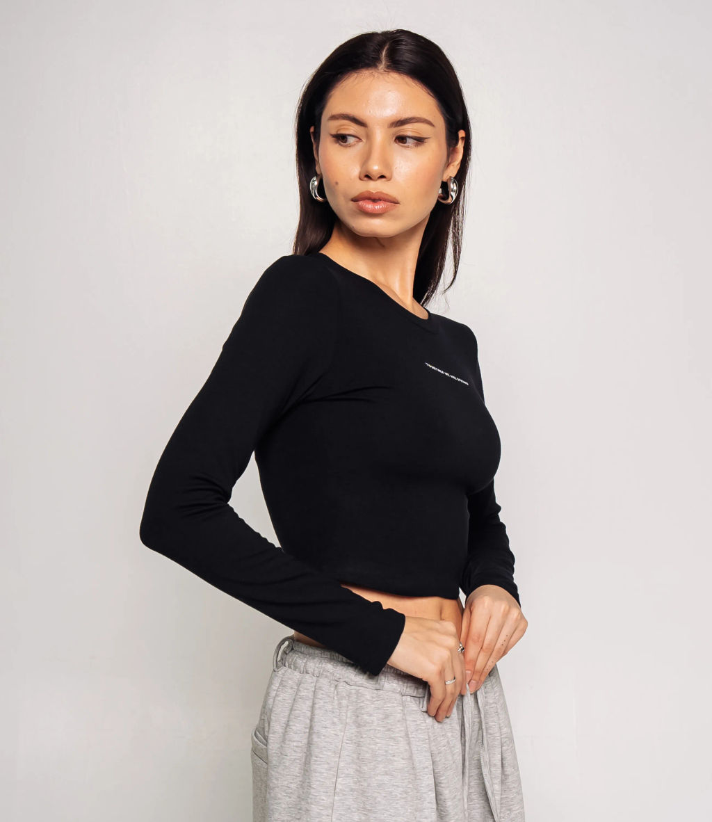 Лонгслив #КТ976, чёрный - Dommod фото 2