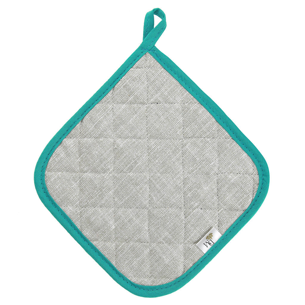 Кухонный комплект Лен серый: прихватка-варежка 15х30см + прихватка 20х20см, рогожка 171г/м2, хлопок 100%, наполнитель - ватин 280г/м2, на пластмассовом подвесе, Домашняя мода (Россия)  фото 3