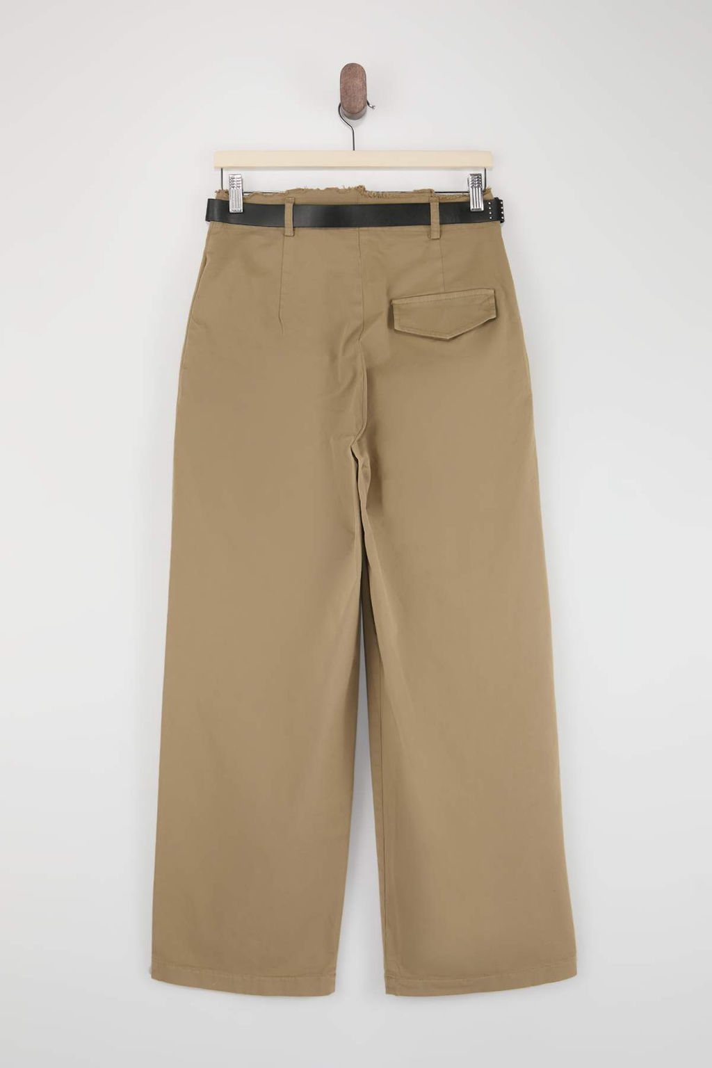 Haki Kemerli %100 Pamuk Dokuma Barrel Pantolon TWOSS26PL00126