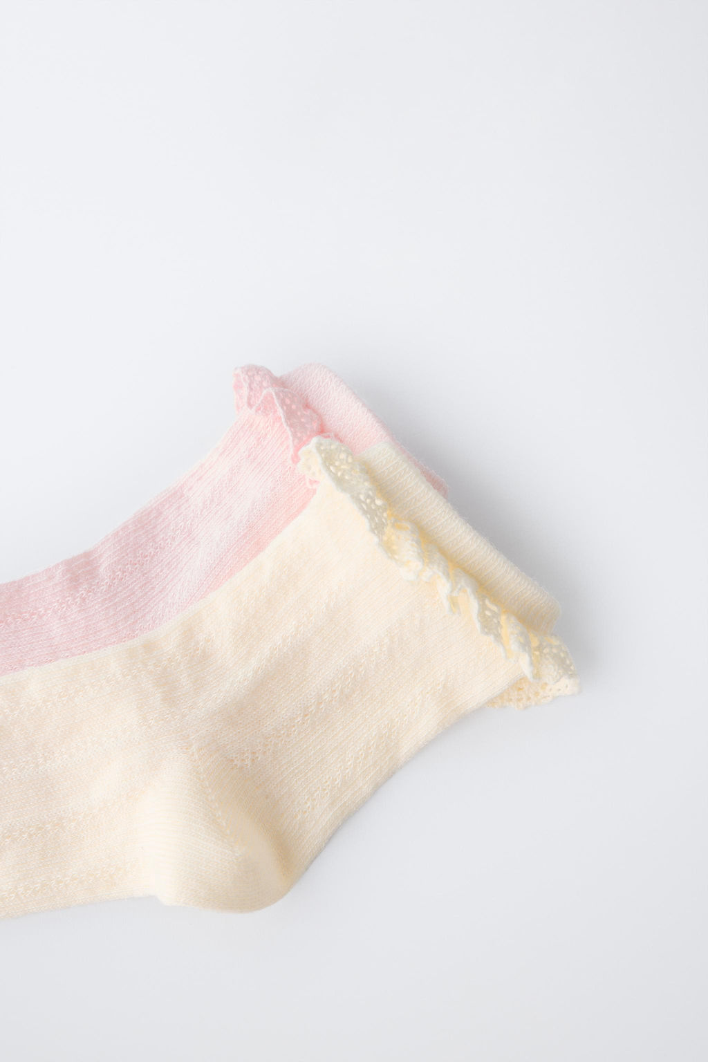 PAKC DOS CALCETINES CORTOS PUNTILLA / Crudo - Zara фото 2