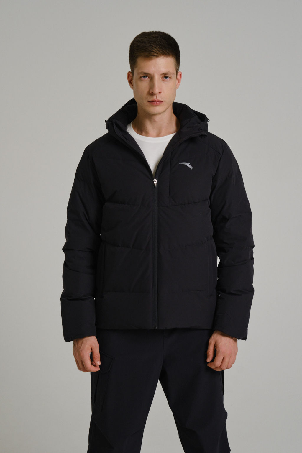 Пуховик короткий Черный TRN Down Jacket