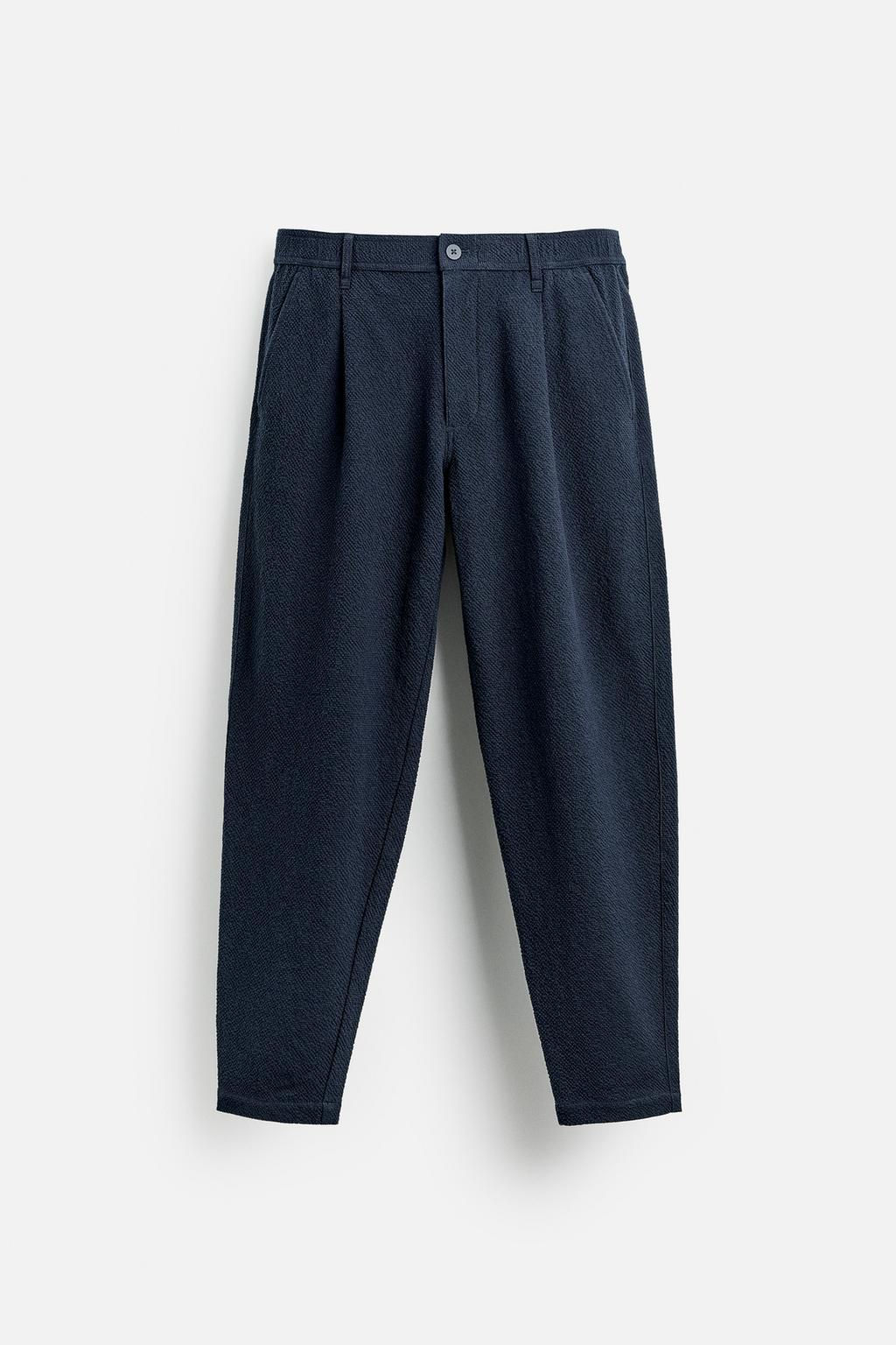 TEXTURED PLEATED TROUSERS - Zara фото 33