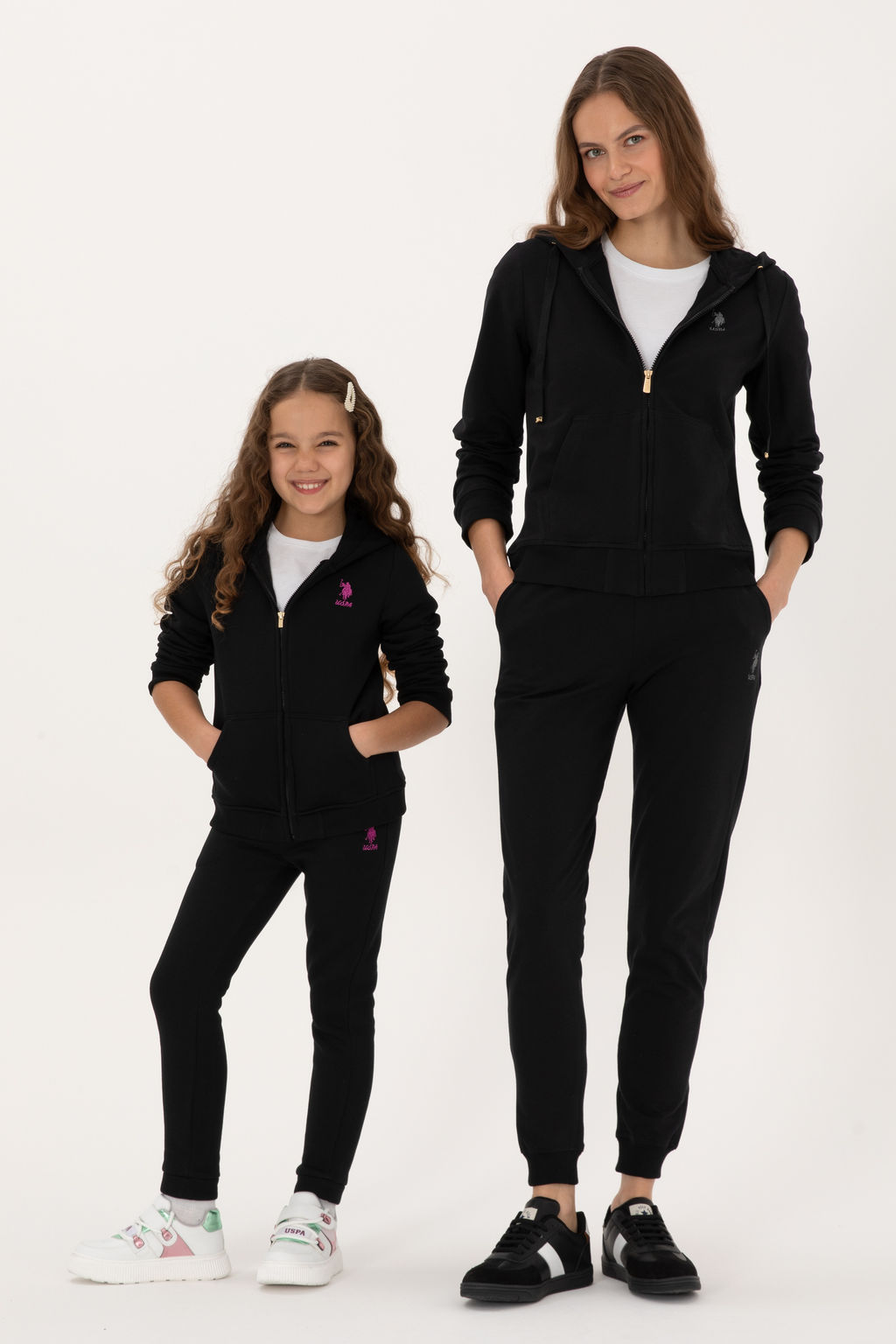 K_z _ocuk Siyah Kap__onlu Fermuarl_ _ardonlu Basic Sweatshirt Sepette S_rpriz _ndirim - U.s. polo assn фото 4