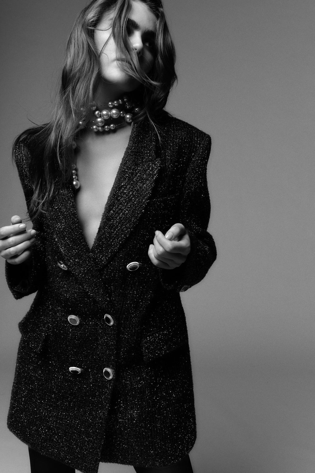 DOUBLE-BREASTED METALLIC THREAD BLAZER - Zara фото 12