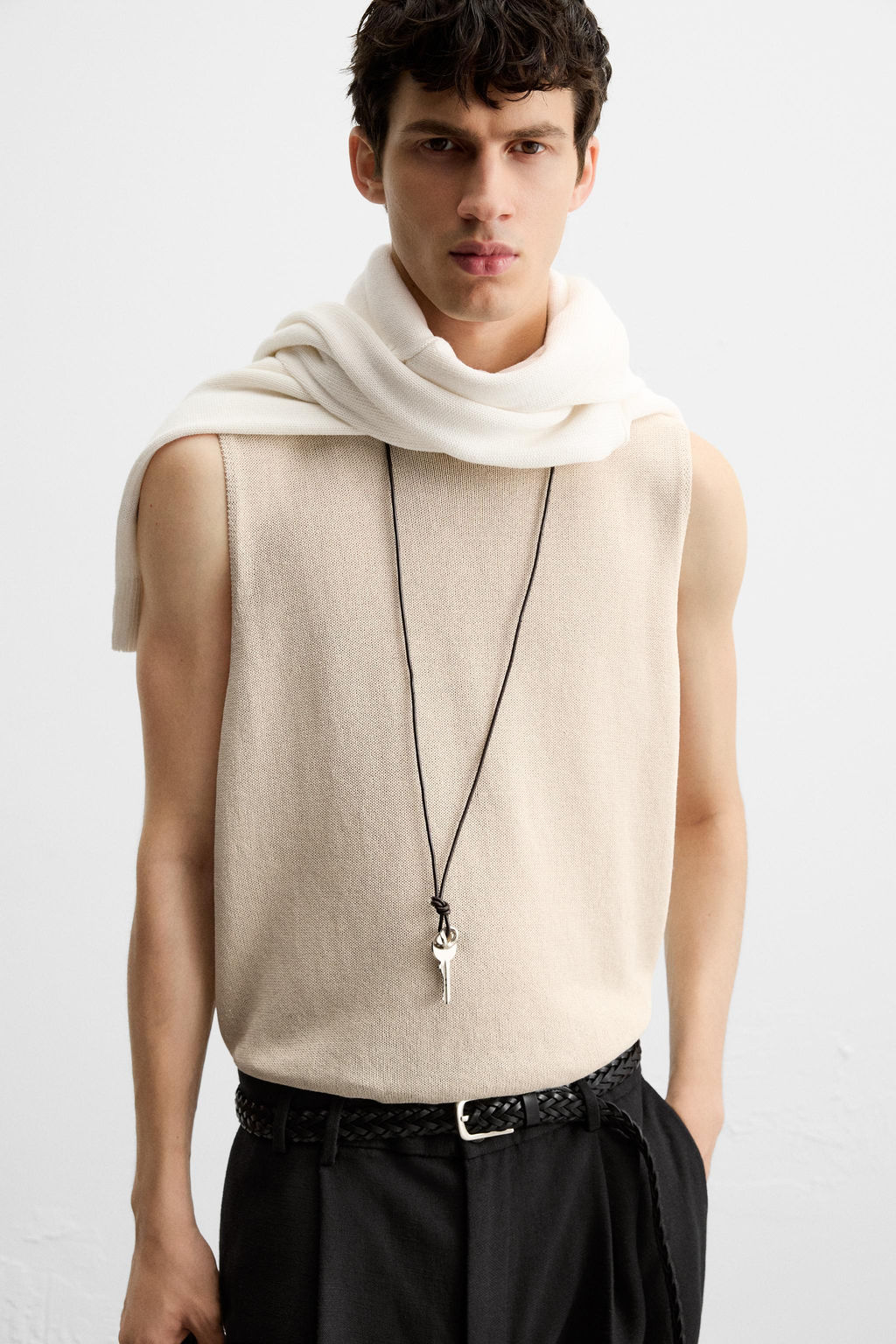 RELAXED FIT KNIT TANK TOP - Zara фото 5