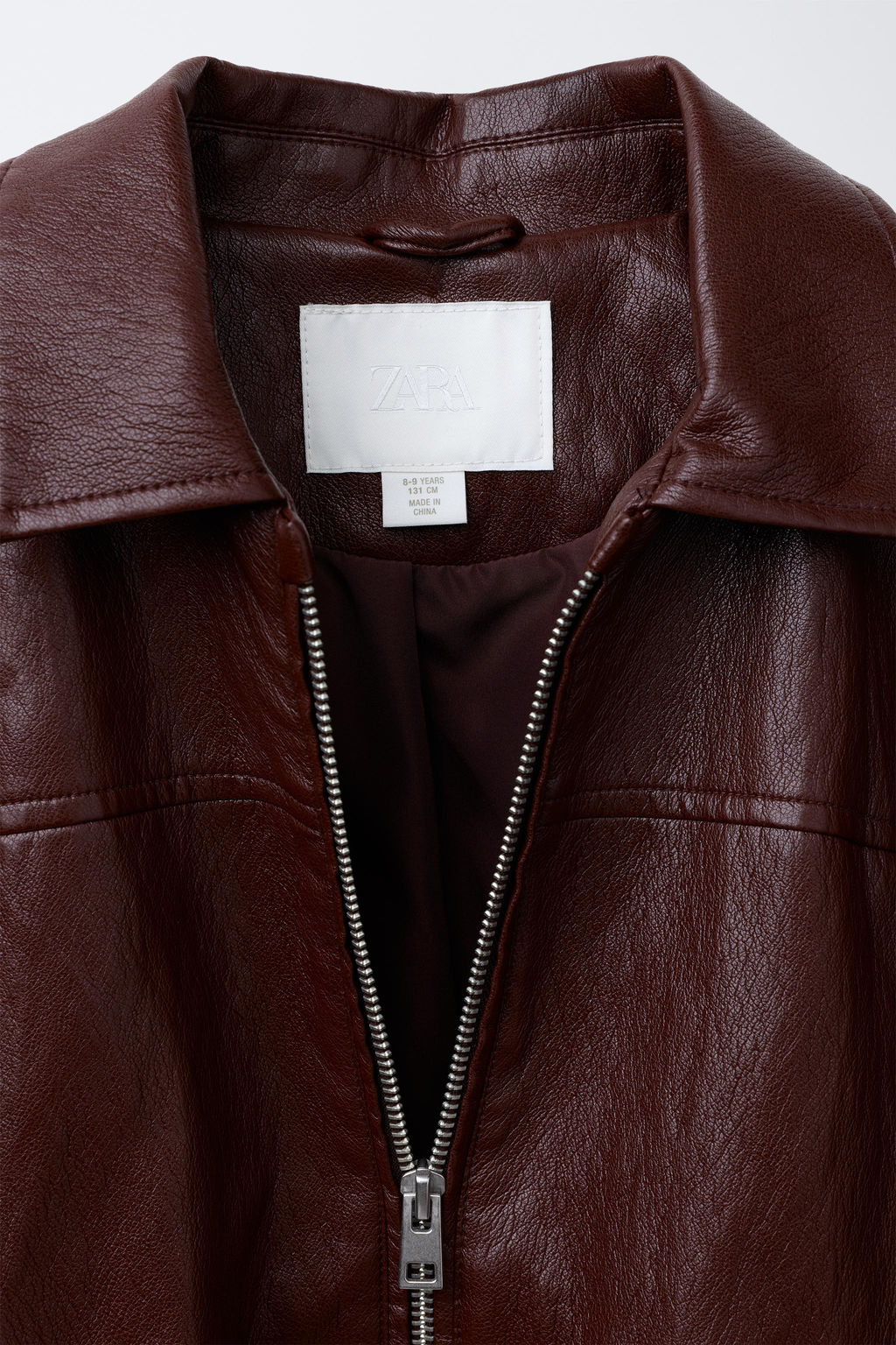 LEATHER-EFFECT BOMBER JACKET - Zara фото 7