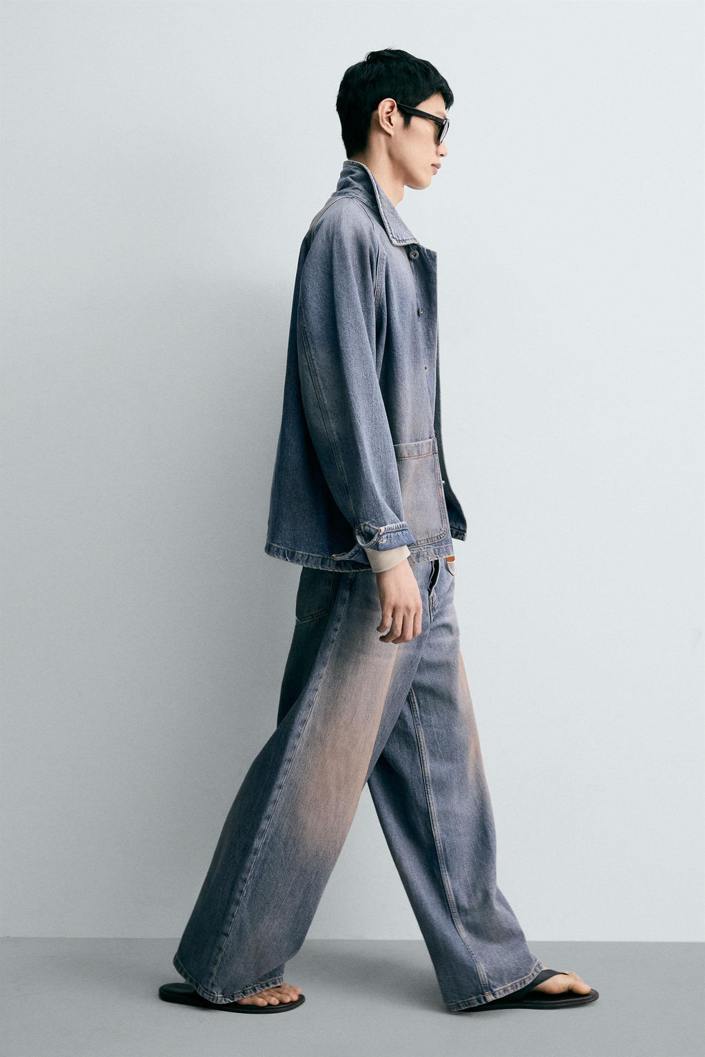 JEANS BAGGY FIT LAVADO EFECTO VINTAGE / Azul medio - Zara фото 6