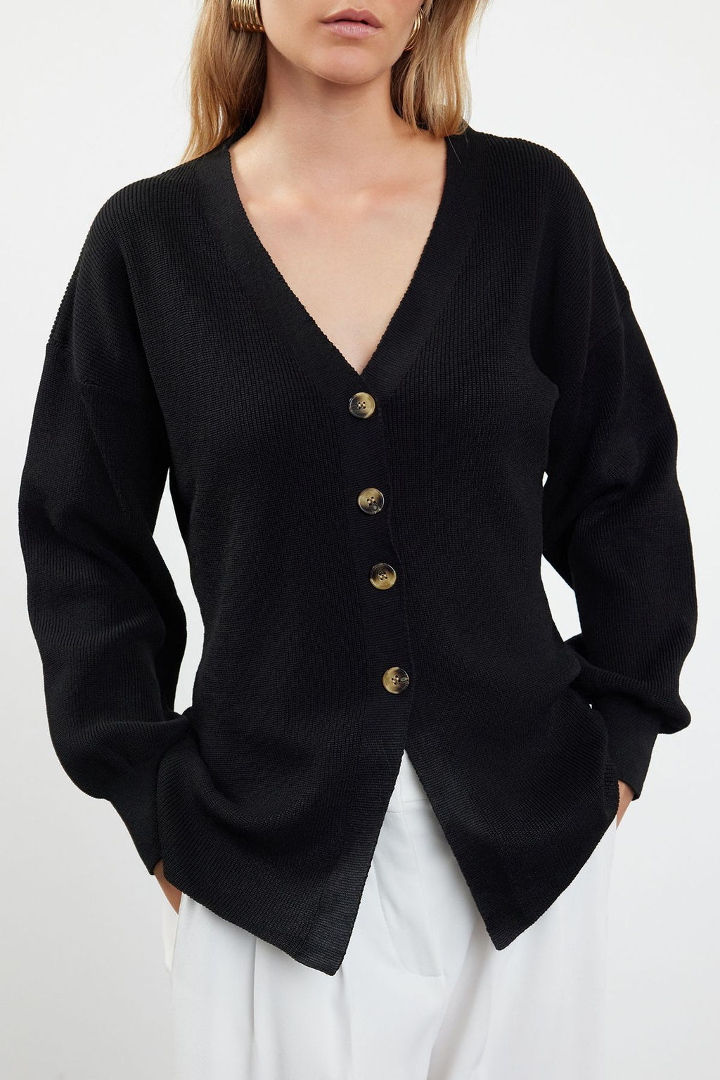 Gri V Yaka Triko H?rka TWOAW25HI00107 - Trendyolmilla фото 10