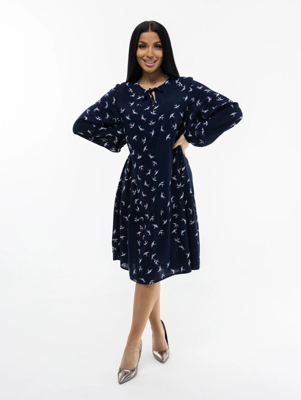 Платье женское, цвет темно-синий