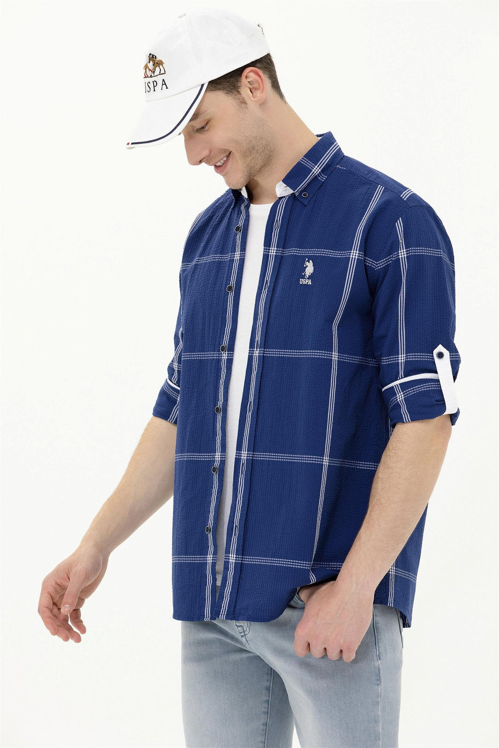 U. S. Polo Assn / Мужская темно-синяя рубашка с длинным рукавом - U.s. polo assn фото 9