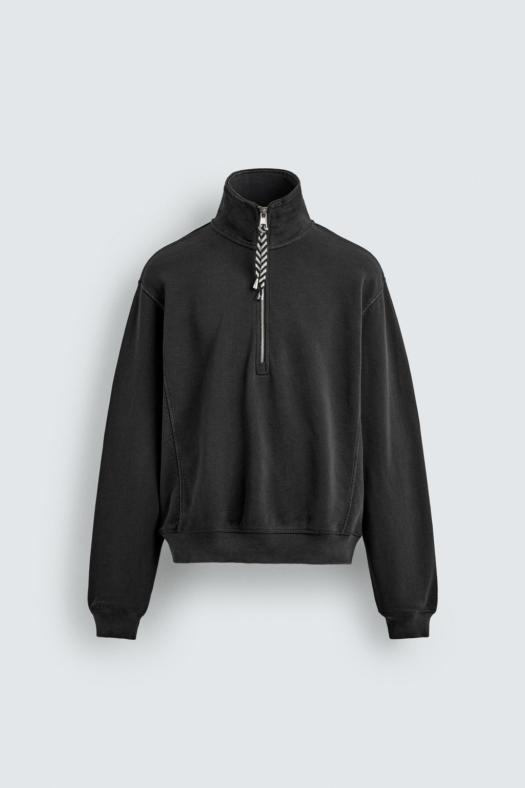 SUDADERA CUELLO CREMALLERA CINTA AARON LEVINE X ZARA / Negro  фото 7