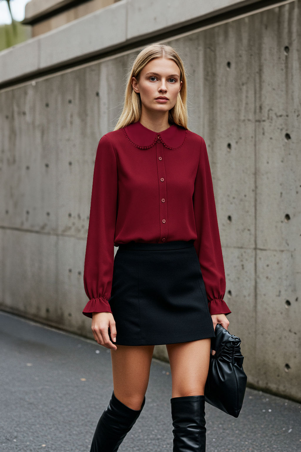 TRENDYOLMILLA Beyaz Bebe Yaka Ponpon Detayl? Regular Normal Kal?p Dokuma Gomlek TWOAW21GO0717  фото 22