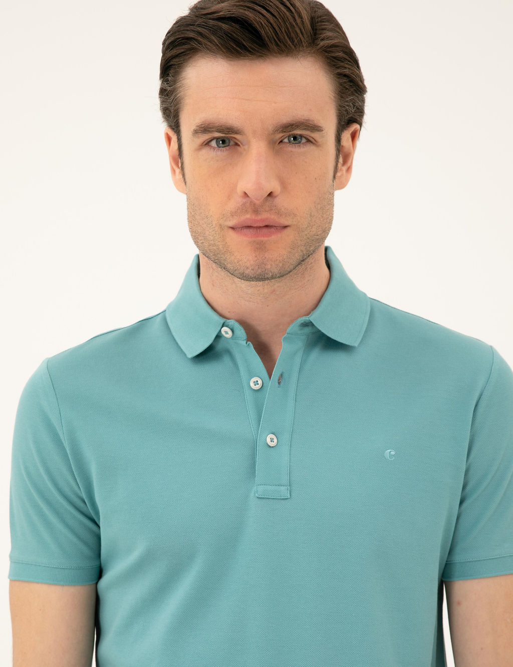 Mint Melanj Slim Fit Polo Yaka Merserize T-shirt