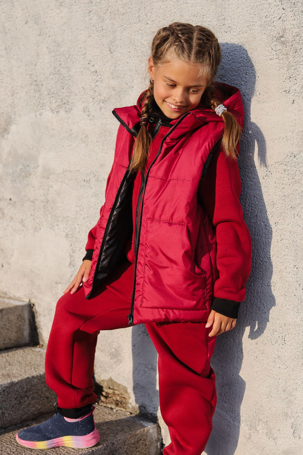 Бомбер утепленный, бордо - Inzibe фото 29