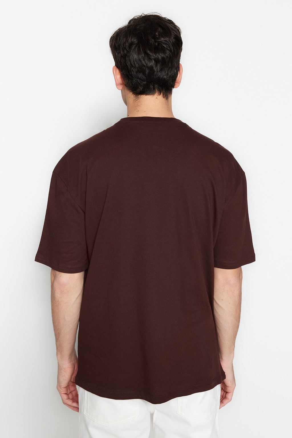 TRENDYOL MAN Bordo Oversize/Genis Kesim Bask?l? %100 Pamuklu T-Shirt TMNSS20TS1099 - Trendyolmilla фото 21