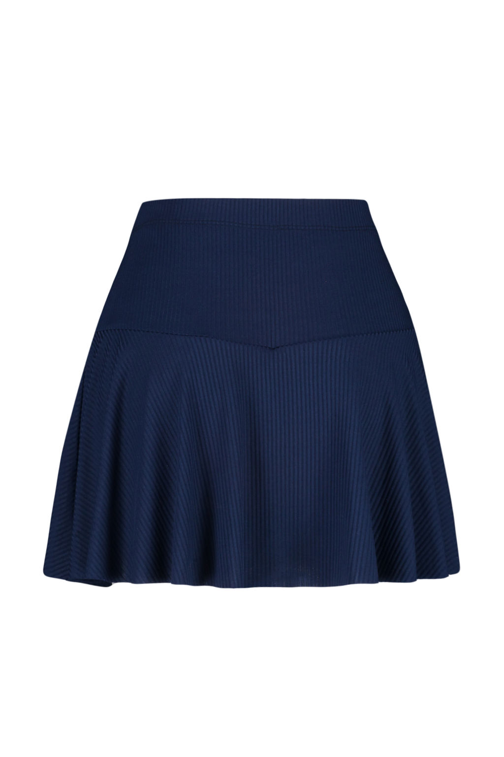Lacivert Duz Yuksek Bel Mini Orme Sort Etek TWOSS21SR0621