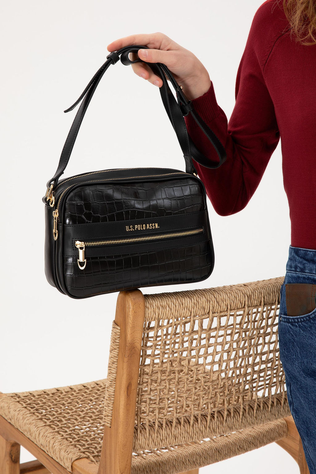 Женская черная сумка через плечо Неожиданная скидка в корзине - U.s. polo assn фото 2