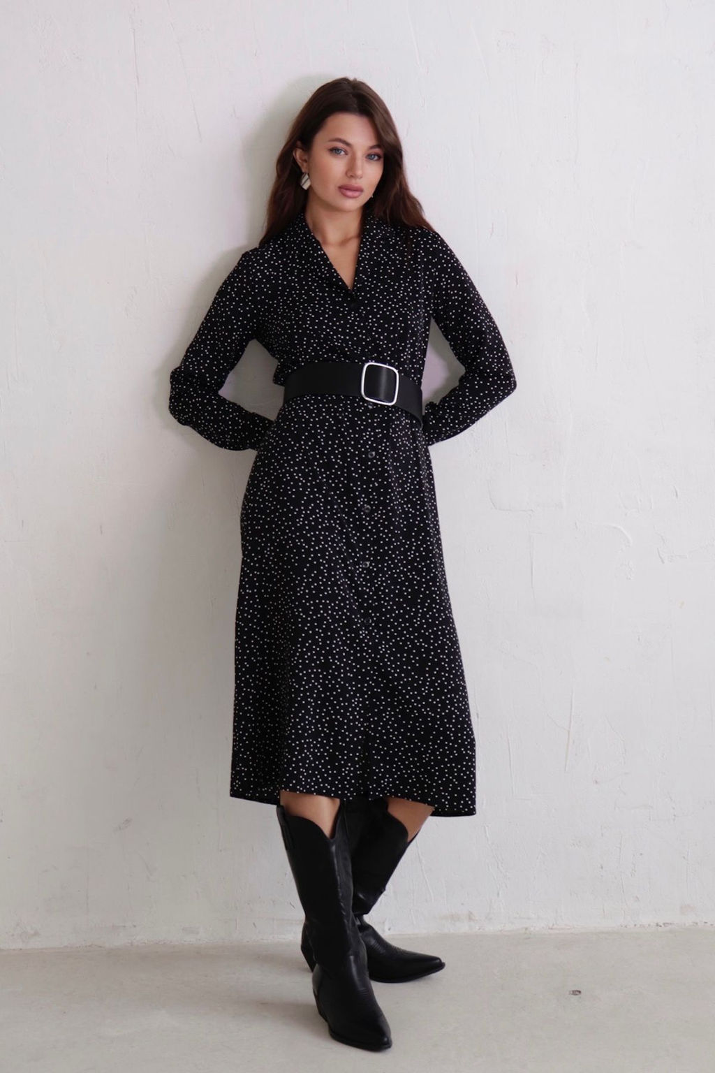 Платье-рубашка с английским воротником принт - Martichelli фото 22