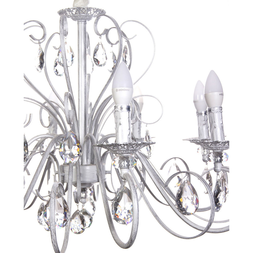 Люстра подвесная в стиле барокко "Arte" 8*40Вт 29-P8525/WH белый мрамор