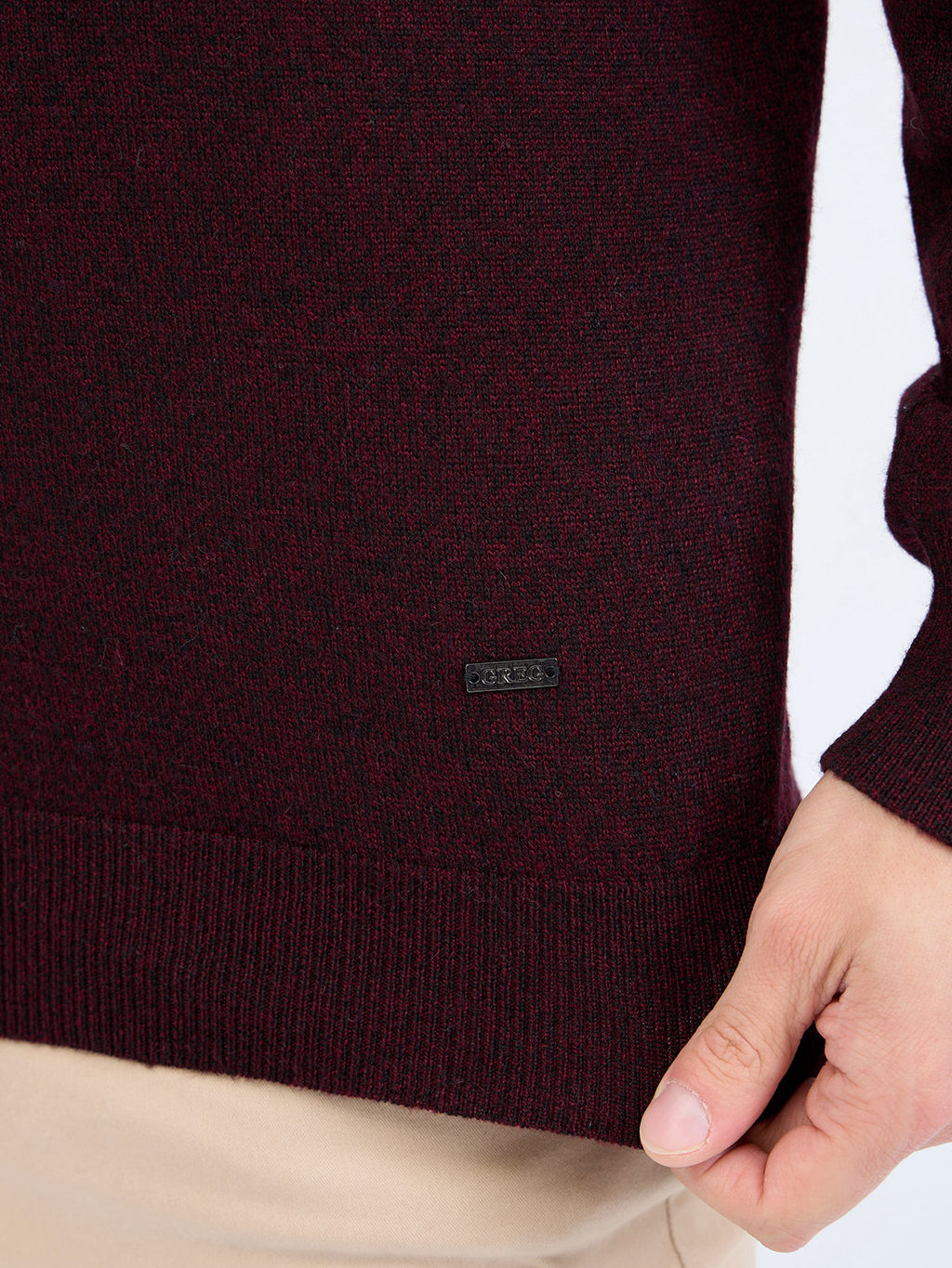 Джемпер мужской GREG G121-DA491 бордо/черный  фото 2