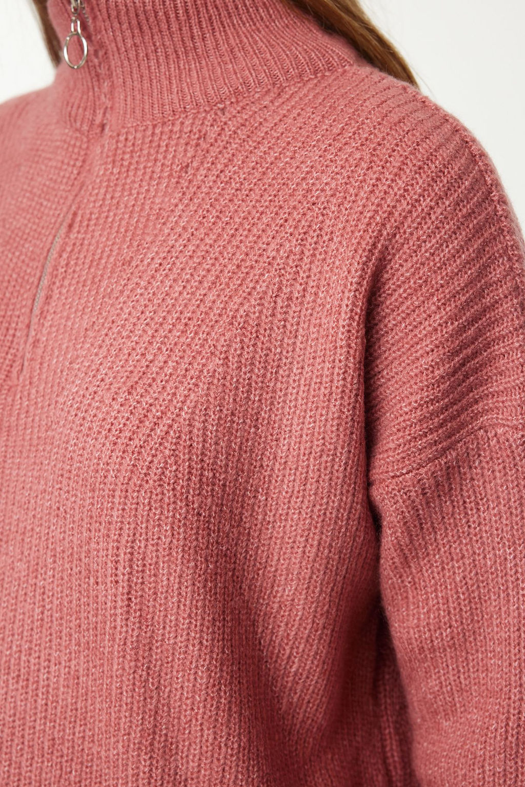 Antrasit Couple Yumusak Dokulu Fermuarl? Triko Kazak TWOAW20XS0009 - Trendyolmilla фото 13