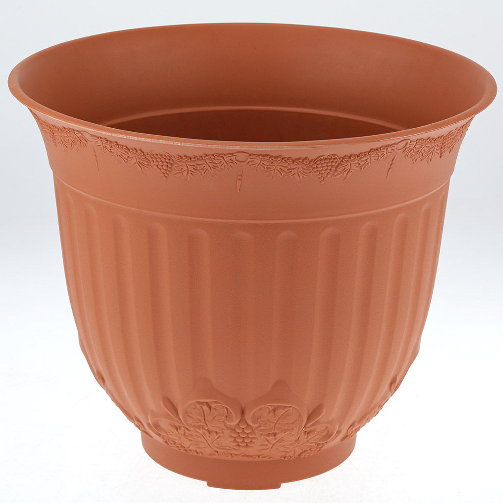 Терракот Горшок для цветов пластмассовый 11л, с поддоном, д29см, h30см, резной орнамент, морозостойкий полипропилен, т.м. NECO (Россия) - Домашняя мода фото 3