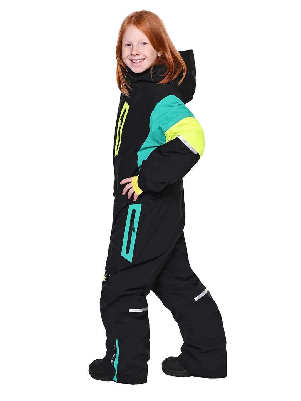 Комбинезон T-9080 Черно-зеленый