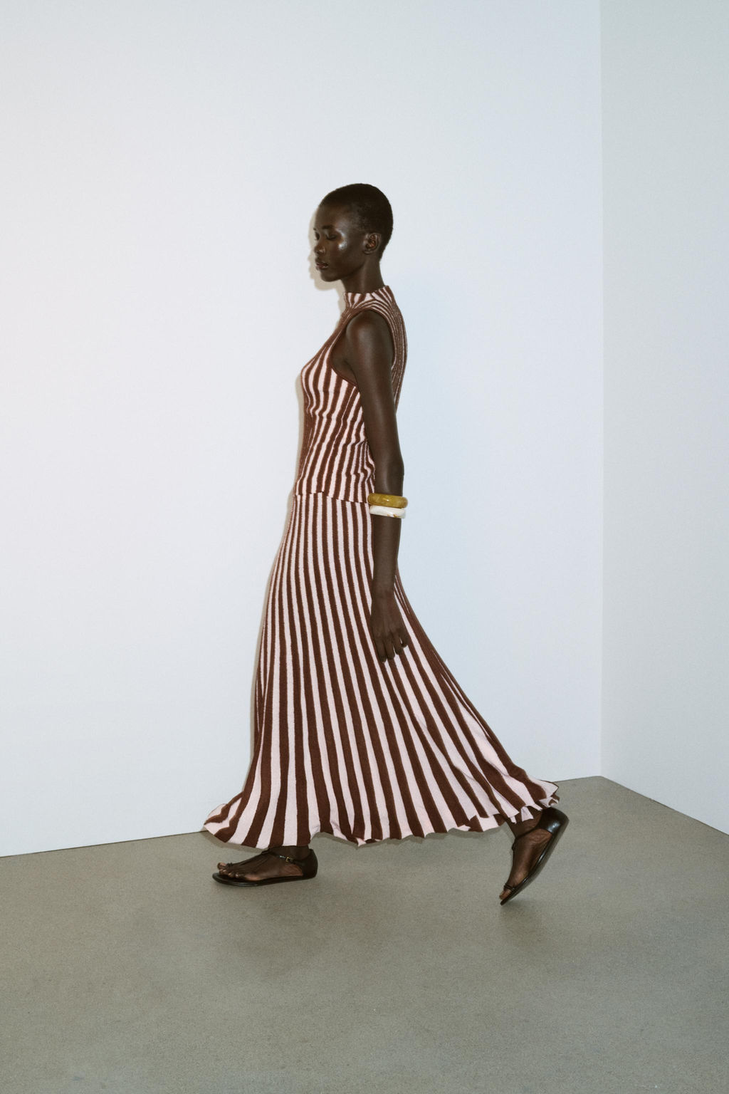 TEXTURED STRIPED PLEATED SKIRT - Zara фото 13