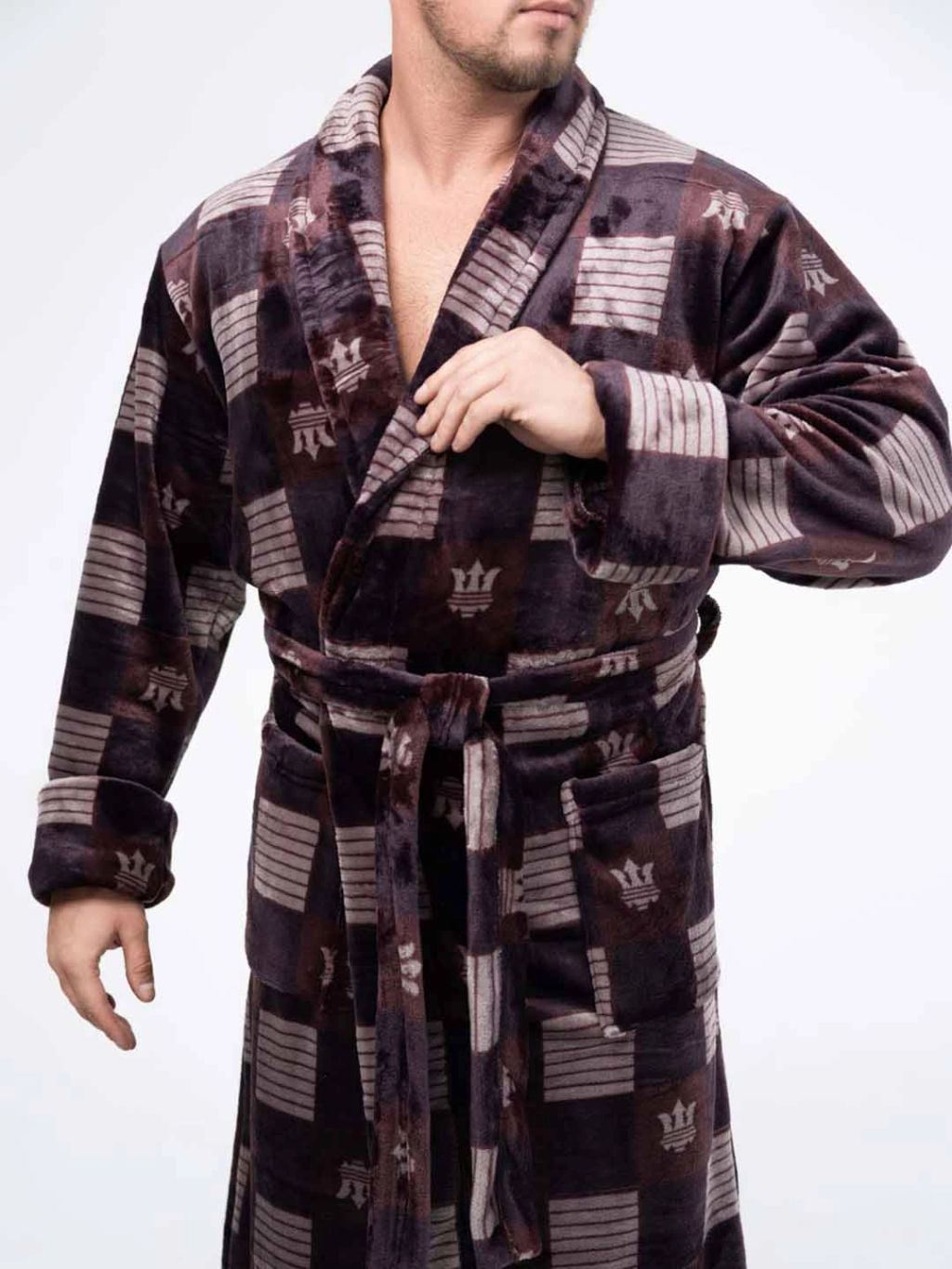 Халат мужской, цвет пурпурный