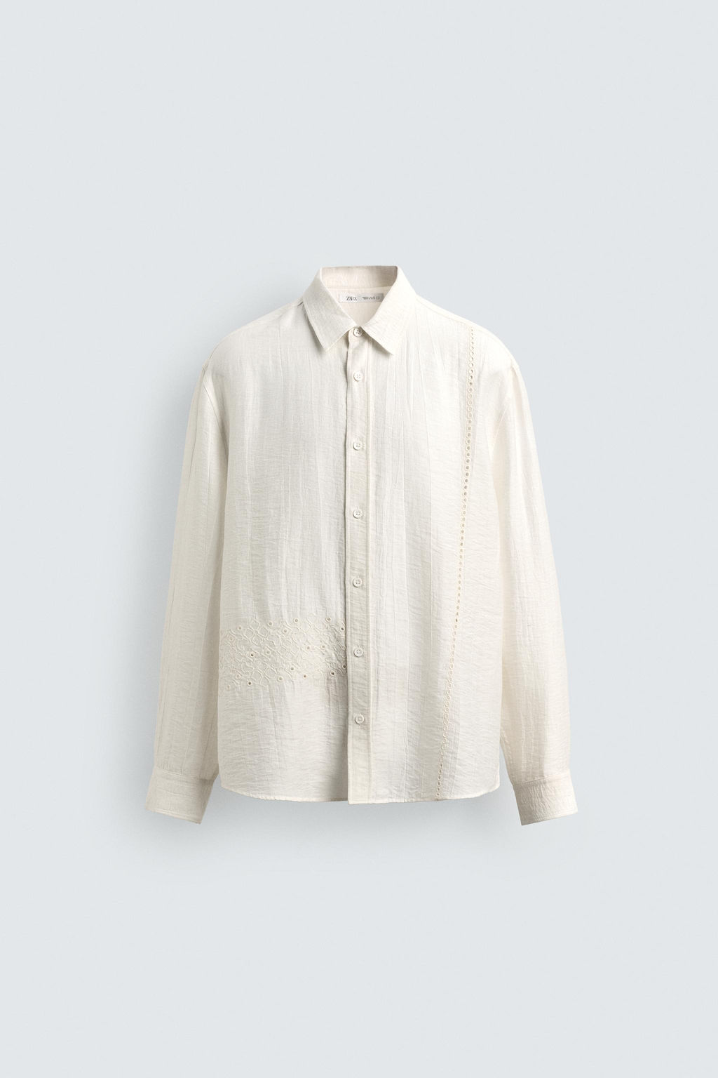 CAMISA BORDADO TROQUELADO / Crudo
